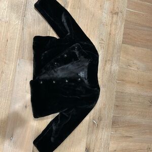 Adrianna Patel Medium 3/4 sleeve Faux Fur Bolero Jacket Black